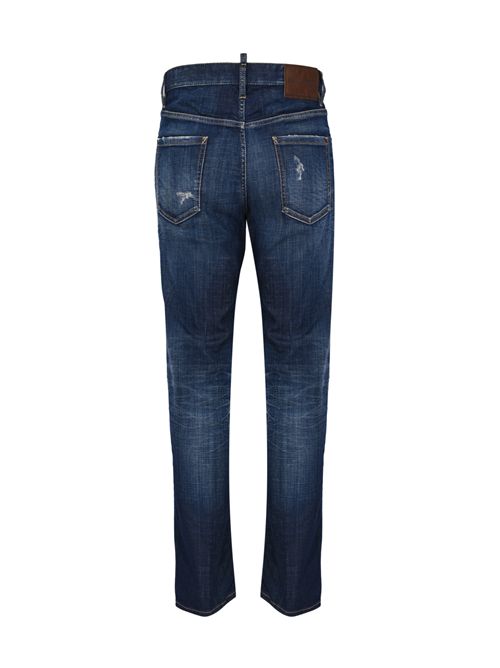 Jeans Teddy lavaggio scuro in denim di cotone stretch DSQUARED2 | S71LB1718 D30010470